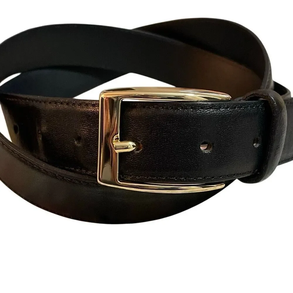 Hoffe Men’s Leather /Gold Toned Belt